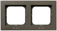 Klawisze i ramki - Ramka podwójna do łączników IP-44 czekoladowy metalik Ospel Sonata RH-2R/40 - miniaturka - grafika 1
