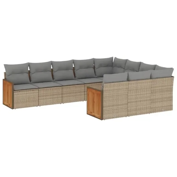 Zestaw mebli ogrodowych modułowych beżowy rattan PE, wymiary 62x62x69 cm,