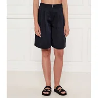 Spodenki damskie - BOSS BLACK Szorty Tilena-W Loose fit z dodatkiem lnu - miniaturka - grafika 1
