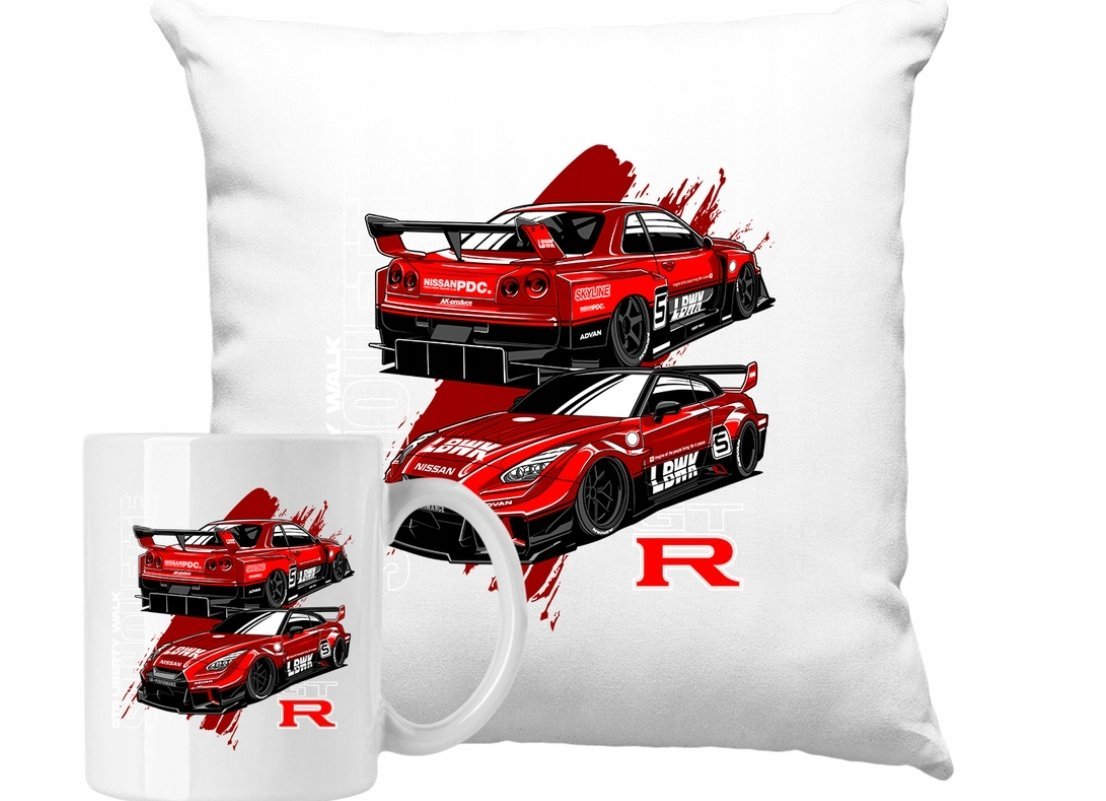 ZESTAW PODUSZKA + KUBEK Szybkie Auta Motoryzacja JDM Pomysł Na Prezent #18