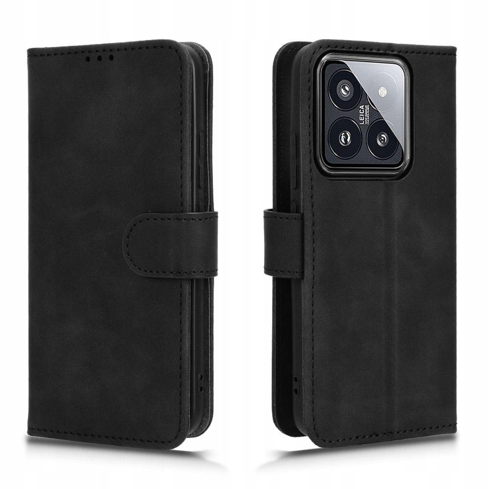 2 x Etui z klapką do Xiaomi 14 Pro, Zamszowe, Portfel, Pokrowiec, Cover, Ca