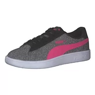 Buty dla dziewczynek - PUMA Dziewczęce sneakersy Smash V2 Glitz Glam Jr, Puma Black Glowing Pink Puma White, 35.5 EU - miniaturka - grafika 1