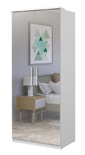 Szafa Optima 58 2D 90X217 Biały Połysk / Lustro - Inne meble do salonu - miniaturka - grafika 1