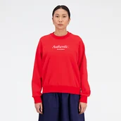 Bluzy damskie - Bluza damska New Balance WT31557TRD  czerwona - miniaturka - grafika 1