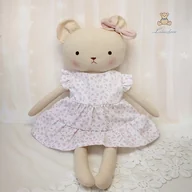 Maskotki i pluszaki - Miś Tosia przytulanka w biało-różowej sukieneczce z falbankami - miniaturka - grafika 1