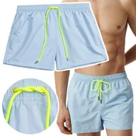 Kąpielówki męskie - ATLANTIC Neonowe Kąpielówki Męskie Szorty Plażowe Kąpielowe Krótkie - L - miniaturka - grafika 1