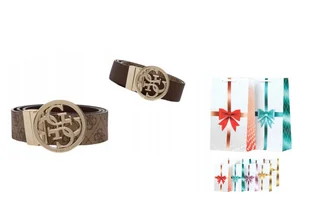GUESS PASEK DWUSTRONNY DAMSKI 2W1 NOELLE r.M Torebka w zestawie - Paski - miniaturka - grafika 1