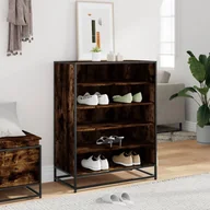 Szafki na buty - vidaXL Szafka na buty dąb wędzony 75x38x97,5 cm materiał drewnopochodny metal - miniaturka - grafika 1