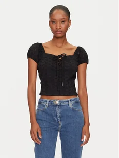 Guess Bluzka W5GP13 KCVA1 Czarny Slim Fit - Bluzki damskie - miniaturka - grafika 1