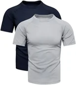 Koszulki męskie - Dwupak męski t-shirt granatowy i szary Recea - miniaturka - grafika 1