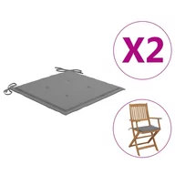Poduszki na krzesła - vidaXL Poduszki na krzesła ogrodowe, 2 szt., szare, 40x40x4 cm - miniaturka - grafika 1