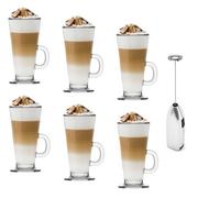 Szklanki - Zestaw 6 szklanek tadar caffee latte 250 ml i elektryczny spieniacz do mleka - miniaturka - grafika 1