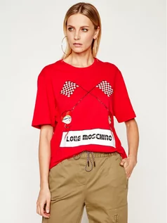 Koszulki i topy damskie - Love Moschino T-Shirt W4F8732M 3876 Czerwony Regular Fit - grafika 1