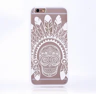 Etui i futerały do telefonów - Etui na telefon komórkowy Mandala dla Apple iPhone 6 / 6s Etui ochronne Etui z motywem piór Etui z czaszką Zderzak biały - miniaturka - grafika 1