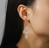 Kolczyki - Kolczyki Stal chirurgiczna Wiszące Srebrne Boho - miniaturka - grafika 1