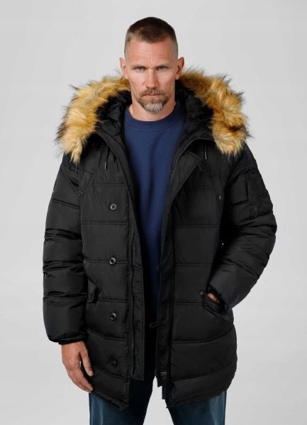 Kurtka zimowa męska parka Pit Bull Kingstone II czarna XL