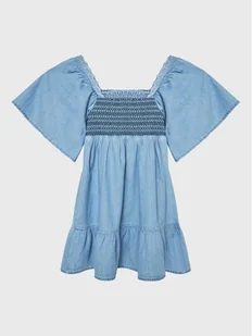 Pepe Jeans Sukienka codzienna Soronaty PG951603 Błękitny Regular Fit - Sukienki i spódniczki dla dziewczynek - miniaturka - grafika 1