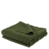 Koce - Honeybee-Plaid – miękki koc z lnu – jednokolorowy tkany pled z frędzlami z naturalnych materiałów – 130 x 180 cm – 675 huntergreen – od 'zoeppritz since 1828' - miniaturka - grafika 1