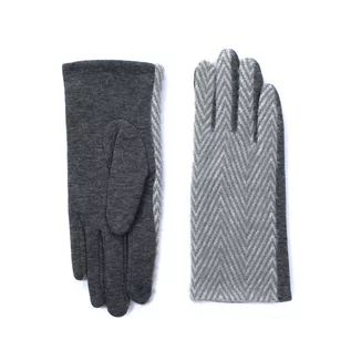 Rękawiczki - Rękawiczki Mięciutka jodełka Grey - grafika 1