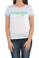 Koszulki i topy damskie - WRANGLER RINGER TEE REAL WHITE LOGO T-SHIRT DAMSKI - miniaturka - grafika 1