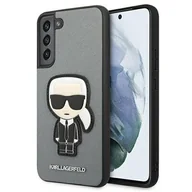 Etui i futerały do telefonów - Karl Lagerfeld Etui HC Saffiano Ikonik Patch Galaxy S22 Plus, srebrne KLHCS22MOKPG - miniaturka - grafika 1