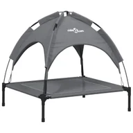 Legowiska dla psów - vidaXL Legowisko dla psa, z baldachimem, antracytowe, tkanina i stal - miniaturka - grafika 1