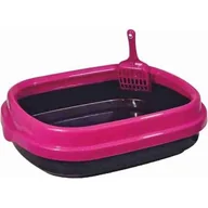 Kuwety dla kotów - Kuweta plastikowa ciemny róż 49 x 40 x 13 cm POLLY - miniaturka - grafika 1