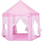 Namioty i tipi dla dzieci - Namiot zamek pałac domek z podłogą różowy dla dzieci 600-23 - miniaturka - grafika 1