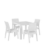 Meble ogrodowe - Shumee Shumee Zestaw ogrodowy stół i 4 krzesła biały FOSSANO 265644 - miniaturka - grafika 1