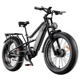 FENGQS H6PRO Electric Bike 1000W*2 Motor 52V 20Ah Battery 26*4 0 inch Tires 60km/h Max Speed 140km Range 7-speed LCD Dis - Rowery elektryczne - miniaturka - grafika 1