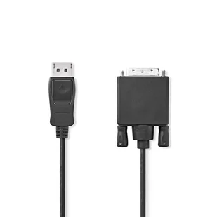 Nedis CCGL37200BK20 adapter kablowy 2 m DisplayPort DVI-D Czarny - Adaptery i przejściówki - miniaturka - grafika 1