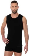 Koszulki męskie - Bezszwowa koszulka męska Brubeck Comfort Cotton SL00068 czarna - miniaturka - grafika 1