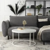 Ławy i stoliki kawowe - Stolik Kawowy ALICE MAX 80 cm Biały Nowoczesny - miniaturka - grafika 1