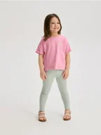 Bluzki dla niemowląt - Reserved - Bawełniany t-shirt z haftem - różowy - miniaturka - grafika 1