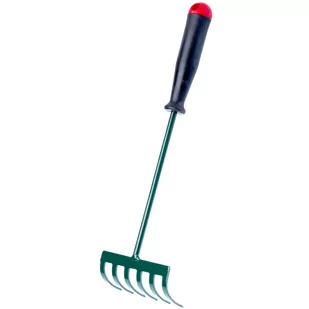 Grabki ogrodowe 6-zębne 30 x 11 cm, zielone - Grabie i motyki - miniaturka - grafika 1