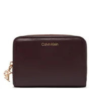 Portfele - Portfel Calvin Klein Ck Medium Flap Zip Around LV04F1075G Brązowy - miniaturka - grafika 1