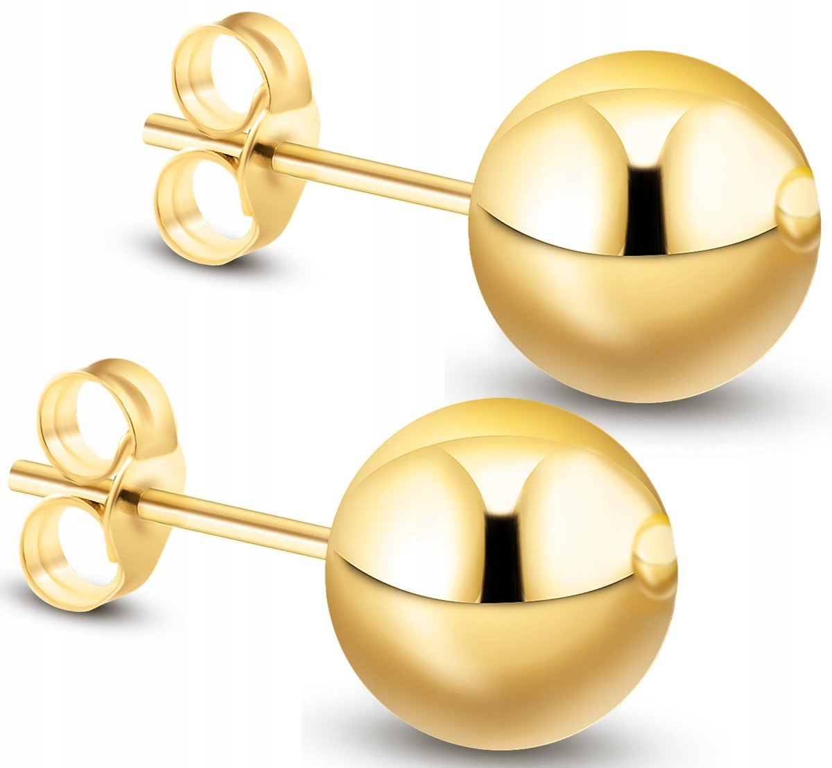 ZŁOTE KLASYCZNE KOLCZYKI NA SZTYFT KULKI KULECZKI 7 MM 14KT 585