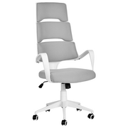 Fotele i krzesła biurowe - Lumarko Krzesło biurowe regulowane biało-szare GRANDIOSE! - miniaturka - grafika 1