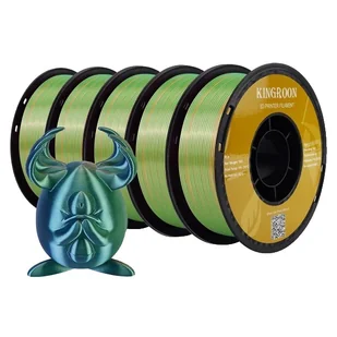 filament do drukarek 3D, jedwabiste wykończenie, opcja trzech kolorów, niebieski zielony pomarańczowy - Filamenty i akcesoria do drukarek 3D - miniaturka - grafika 1