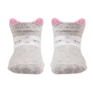 Skarpetki damskie - Dziewczece stopki wzorowane z uszkami 3D szare Be Snazzy r.18/20 - miniaturka - grafika 1
