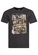 Koszulki męskie - Superdry Koszulka męska z nadrukiem, Asphalt szary, S - miniaturka - grafika 1