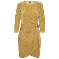 Sukienki - Sukienka damska Vero Moda Mella elegancka złota welurowa-M - miniaturka - grafika 1