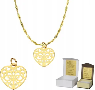 Złoty łańcuszek pr. 585 zawieszka SERCE 50 cm DEDYKACJA SZ1MZ5 - Biżuteria dla dzieci Złoty łańcuszek pr. 585 zawieszka SERCE 50 cm DEDYKACJA SZ1MZ5 - Biżuteria dla dzieci - miniaturka - grafika 1