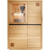 Kredensy - Kredens I Drewniany z Buku Olejowanego Lewy WZ-0159-6702 WZ-0159 Buk G+K Meble Buk Olejowany, Czarny - miniaturka - grafika 1