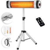 Ogrzewacze tarasowe - Grzejnik Promiennikowy MZH2500 Srebrny 2500W Na Stojaku - miniaturka - grafika 1