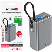 Powerbanki - Swissten Power Bank 25000 mAh 96.25Wh 100W with Built-in USB-C Cable - miniaturka - grafika 1