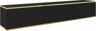 Wisząca szafka RTV - Nowoczesny design z funkcją push-to-open. Kolor: CZARNY, D: dł. 175 cm, wys. 30 cm, gł. 32 cm. Szafka pod telewizor, szafka pod telewizor, szafka wisząca pod telewizor, szafka wisząca ścienna - Szafki RTV - miniaturka - grafika 1