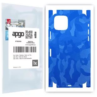 Folia naklejka skórka strukturalna na TYŁ+BOKI do Apple iPhone 11 Pro -  Moro | Camo Niebieski - apgo SKINS - Szkła hartowane na telefon - miniaturka - grafika 1
