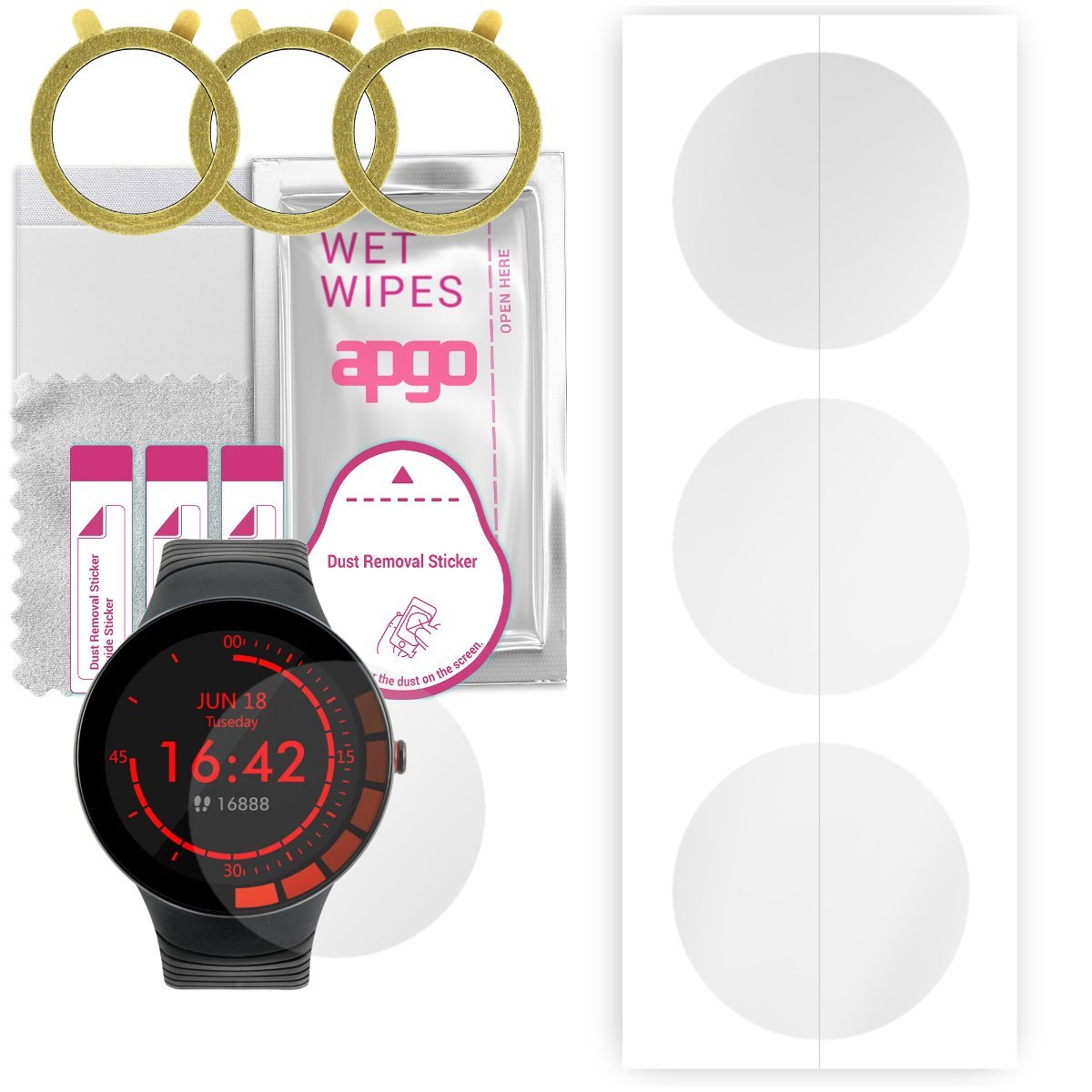3x Folia hydrożelowa do Watchmark Outdoor WE3 - apgo Smartwatch Hydrogel Protection Ochrona na ekran smartwatcha