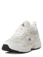 Trampki damskie - Calvin Klein Jeans Tenisówki z dodatkiem skóry Kobiety skóra biały|beżowy jednolity, 41 - miniaturka - grafika 1